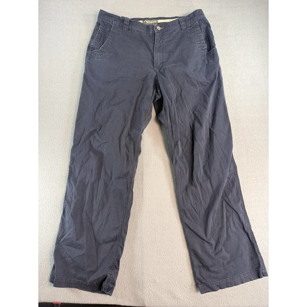 Mountain Khakis Pants Mens 34x32 Gray Regular Fit Canvas Khakis Outdoor Casual
